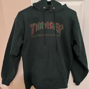 Thrasher hoodie dark green size S